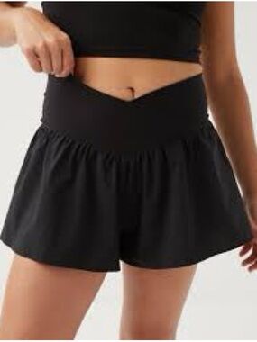 V-Waist Black Athletic Shorts for Women offline by Aerie Size XXS